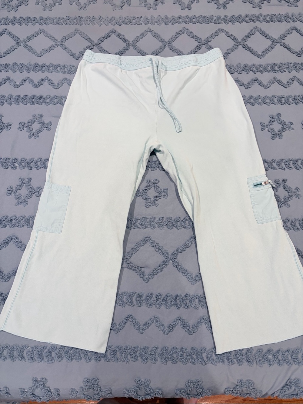 GAP Maternity Light Blue Cargo Capri Pants Size Medium Y2K